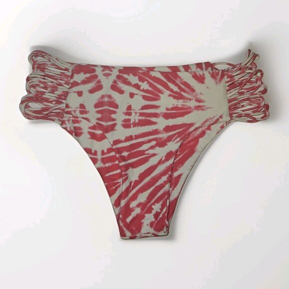 Mikoh Pink Tie-Dye Bikini Bottom, Size Large - Picture 1 of 3